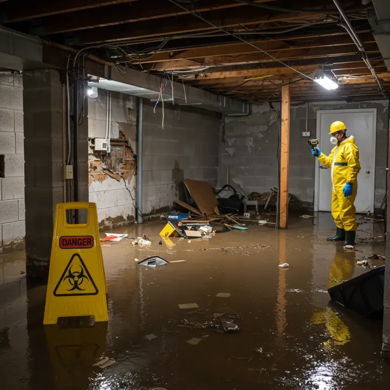 Flooded Basement Electrical Hazard in Greene, ME Property