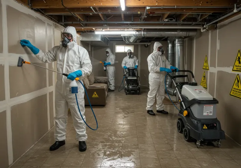 Basement Moisture Removal and Structural Drying process in Greene, ME